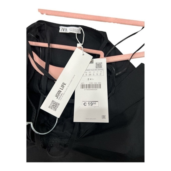 Zara Black  Bow Bodysuit woman’s size S New with tag - Picture 14 of 15